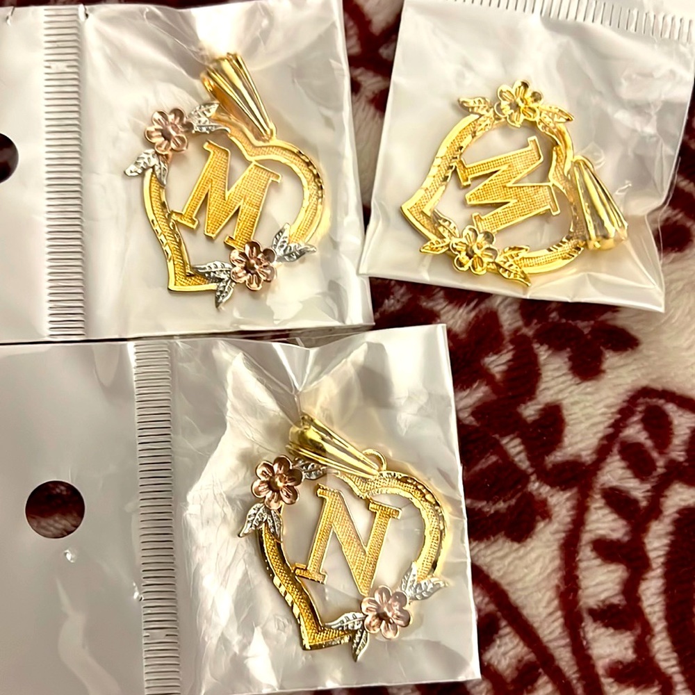 Gold filled Heart initial pendant